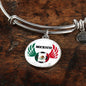 Mexico Futbol/Soccer Stainless Steel or 18k Gold Circle Bangle Bracelet - Express Your Love Gifts