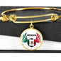 Mexico Futbol/Soccer Stainless Steel or 18k Gold Circle Bangle Bracelet - Express Your Love Gifts