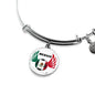 Mexico Futbol/Soccer Stainless Steel or 18k Gold Circle Bangle Bracelet - Express Your Love Gifts