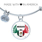 Mexico Futbol/Soccer Stainless Steel or 18k Gold Circle Bangle Bracelet - Express Your Love Gifts