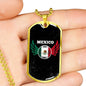 Mexico World Futbol/Soccer Necklace Stainless Steel or 18k Gold Dog Tag 24" Chain-Express Your Love Gifts