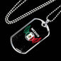 Mexico World Futbol/Soccer Necklace Stainless Steel or 18k Gold Dog Tag 24" Chain-Express Your Love Gifts
