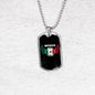 Mexico World Futbol/Soccer Necklace Stainless Steel or 18k Gold Dog Tag 24" Chain-Express Your Love Gifts