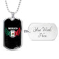 Mexico World Futbol/Soccer Necklace Stainless Steel or 18k Gold Dog Tag 24" Chain-Express Your Love Gifts