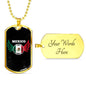 Mexico World Futbol/Soccer Necklace Stainless Steel or 18k Gold Dog Tag 24" Chain-Express Your Love Gifts