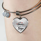 Mi Amor Es Tuyo Heart Bangle Stainless Steel or 18k Gold 79" - Express Your Love Gifts