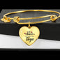 Mi Amor Es Tuyo Heart Bangle Stainless Steel or 18k Gold 79" - Express Your Love Gifts