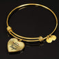 Mi Amor Es Tuyo Heart Bangle Stainless Steel or 18k Gold 79" - Express Your Love Gifts