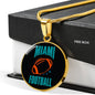 Miami Circle Pendant Football Fan Necklace Stainless Steel or 18k Gold 18-22" - Express Your Love Gifts