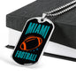 Miami Fan Necklace Dog Tag Stainless Steel or 18k Gold 24" Chain - Express Your Love Gifts
