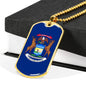 Michigan Flag Pendant Stainless Steel or 18k Gold Dog Tag Necklace 24" Chain - Express Your Love Gifts