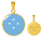 Micronesia Flag Necklace Micronesia Flag Stainless Steel or 18k Gold 18-22" - Express Your Love Gifts