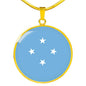 Micronesia Flag Necklace Micronesia Flag Stainless Steel or 18k Gold 18-22" - Express Your Love Gifts