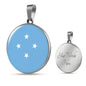 Micronesia Flag Necklace Micronesia Flag Stainless Steel or 18k Gold 18-22" - Express Your Love Gifts
