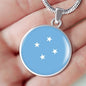 Micronesia Flag Necklace Micronesia Flag Stainless Steel or 18k Gold 18-22" - Express Your Love Gifts