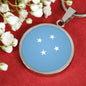 Micronesia Flag Necklace Micronesia Flag Stainless Steel or 18k Gold 18-22" - Express Your Love Gifts