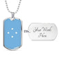 Micronesia Flag Necklace Micronesia Flag Stainless Steel or 18k Gold Dog Tag 24" - Express Your Love Gifts