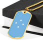 Micronesia Flag Necklace Micronesia Flag Stainless Steel or 18k Gold Dog Tag 24" - Express Your Love Gifts
