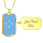 Micronesia Flag Necklace Micronesia Flag Stainless Steel or 18k Gold Dog Tag 24" - Express Your Love Gifts
