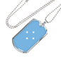 Micronesia Flag Necklace Micronesia Flag Stainless Steel or 18k Gold Dog Tag 24" - Express Your Love Gifts