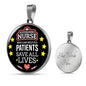 Mighty Nurse Gift Circle Necklace Stainless Steel or 18k Gold 18-22"-Express Your Love Gifts