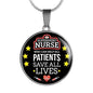 Mighty Nurse Gift Circle Necklace Stainless Steel or 18k Gold 18-22"-Express Your Love Gifts