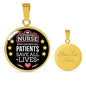 Mighty Nurse Gift Circle Necklace Stainless Steel or 18k Gold 18-22"-Express Your Love Gifts
