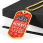 Mighty Nurse Nursing Necklace Stainless Steel or 18k Gold Dog Tag 24" Chain-Express Your Love Gifts