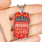 Mighty Nurse Nursing Necklace Stainless Steel or 18k Gold Dog Tag 24" Chain-Express Your Love Gifts