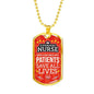 Mighty Nurse Nursing Necklace Stainless Steel or 18k Gold Dog Tag 24" Chain-Express Your Love Gifts