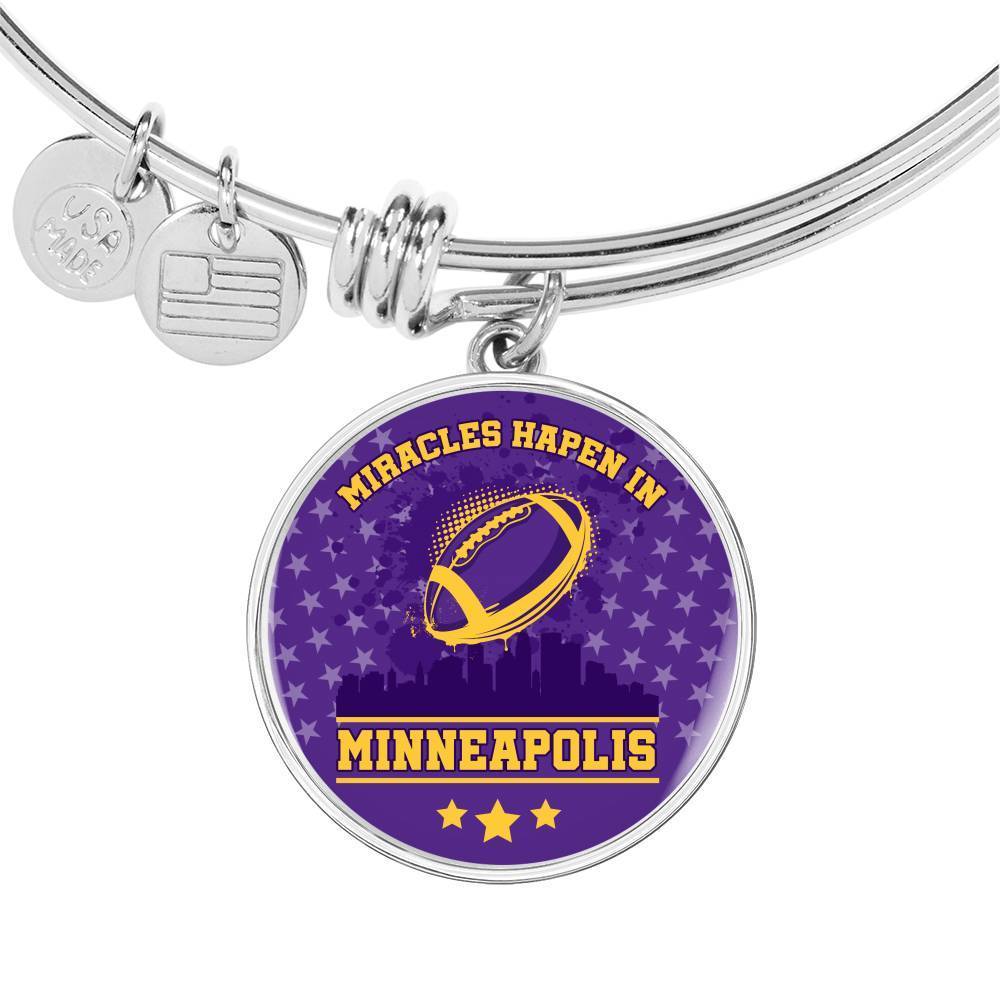 Minnesota Fan Sports Gift Miracles Happen In Minneapolis Bracelet - Express Your Love Gifts
