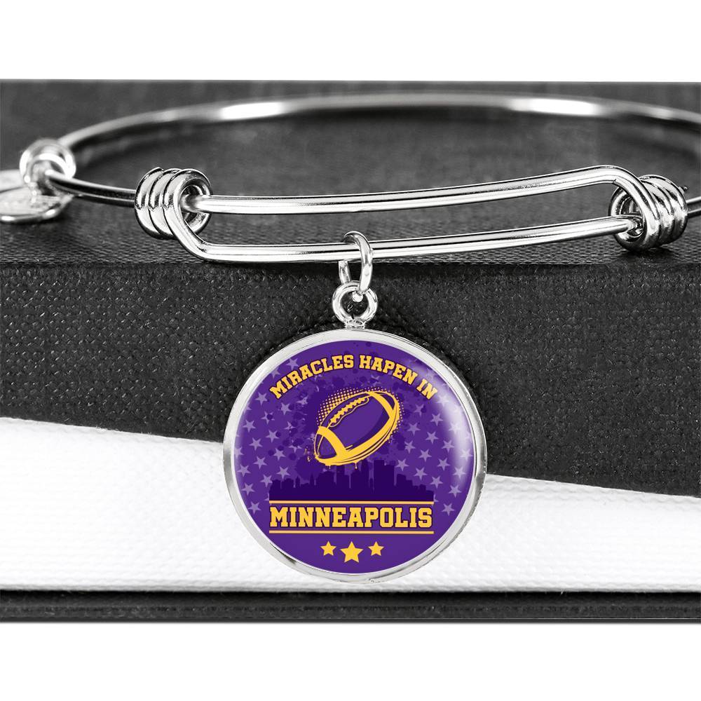 Minnesota Fan Sports Gift Miracles Happen In Minneapolis Bracelet - Express Your Love Gifts