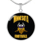 Minnesota Circle Pendant Football Fan Necklace Stainless Steel or 18k Gold 18-22" - Express Your Love Gifts