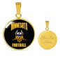 Minnesota Circle Pendant Football Fan Necklace Stainless Steel or 18k Gold 18-22" - Express Your Love Gifts
