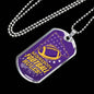 Minnesota Fan Football Sports Gift Necklace Stainless Steel or 18k Gold Dog Tag 24" Chain-Express Your Love Gifts