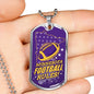 Minnesota Fan Football Sports Gift Necklace Stainless Steel or 18k Gold Dog Tag 24" Chain-Express Your Love Gifts