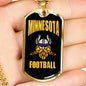 Minnesota Fan Necklace Dog Tag Stainless Steel or 18k Gold 24" Chain - Express Your Love Gifts