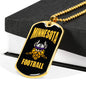 Minnesota Fan Necklace Dog Tag Stainless Steel or 18k Gold 24" Chain - Express Your Love Gifts