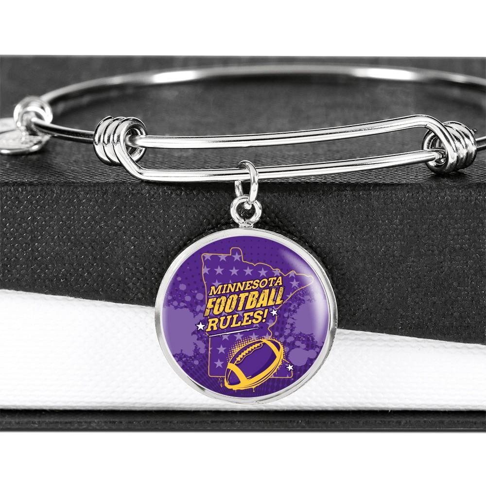 Minnesota Sports Fan Football Gift Circle Bracelet Bangle - Express Your Love Gifts