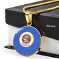 Minnesota State Flag Necklace Stainless Steel or 18k Gold Circle Pendant 18-22" - Express Your Love Gifts