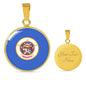 Minnesota State Flag Necklace Stainless Steel or 18k Gold Circle Pendant 18-22" - Express Your Love Gifts