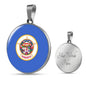 Minnesota State Flag Necklace Stainless Steel or 18k Gold Circle Pendant 18-22" - Express Your Love Gifts