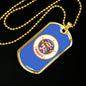 Minnesota State Flag Necklace Stainless Steel or 18k Gold Dog Tag 24" Chain - Express Your Love Gifts