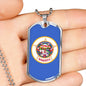 Minnesota State Flag Necklace Stainless Steel or 18k Gold Dog Tag 24" Chain - Express Your Love Gifts