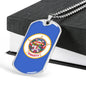 Minnesota State Flag Necklace Stainless Steel or 18k Gold Dog Tag 24" Chain - Express Your Love Gifts