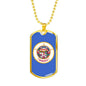 Minnesota State Flag Necklace Stainless Steel or 18k Gold Dog Tag 24" Chain - Express Your Love Gifts