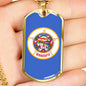 Minnesota State Flag Necklace Stainless Steel or 18k Gold Dog Tag 24" Chain - Express Your Love Gifts