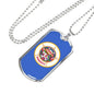 Minnesota State Flag Necklace Stainless Steel or 18k Gold Dog Tag 24" Chain - Express Your Love Gifts