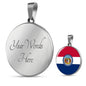 Missouri State Flag Necklace Stainless Steel or 18k Gold Circle Pendant 18-22" - Express Your Love Gifts