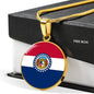 Missouri State Flag Necklace Stainless Steel or 18k Gold Circle Pendant 18-22" - Express Your Love Gifts